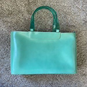 Lamarthe seafoam green leather purse